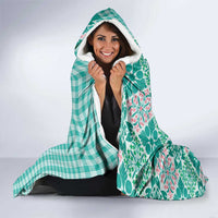 Aloha Vintage Palaka Floral Hawaiian Quilt Hooded Blanket Polu Motif - Polynesian Pride