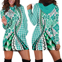 Aloha Vintage Palaka Floral Hawaiian Quilt Hoodie Dress Polu Motif LT9 - Polynesian Pride