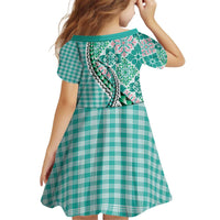 Aloha Vintage Palaka Floral Hawaiian Quilt Kid Short Sleeve Dress Polu Motif - Polynesian Pride