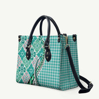 Aloha Vintage Palaka Floral Hawaiian Quilt Leather Bag Polu Motif - Polynesian Pride