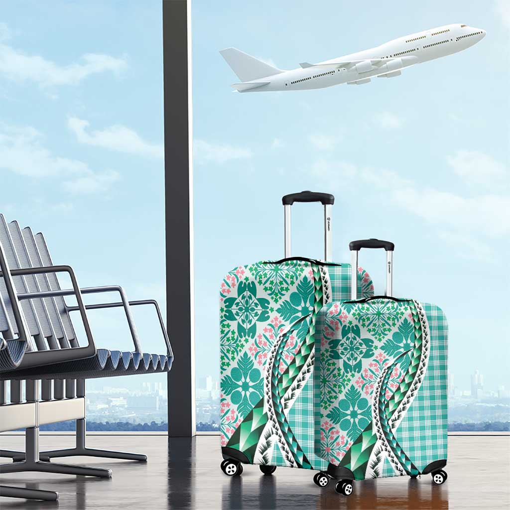 Aloha Vintage Palaka Floral Hawaiian Quilt Luggage Cover Polu Motif - Polynesian Pride