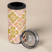 Aloha Vintage Palaka Floral Hawaiian Quilt 4 in 1 Can Cooler Tumbler Melemele Motif LT9 - Polynesian Pride