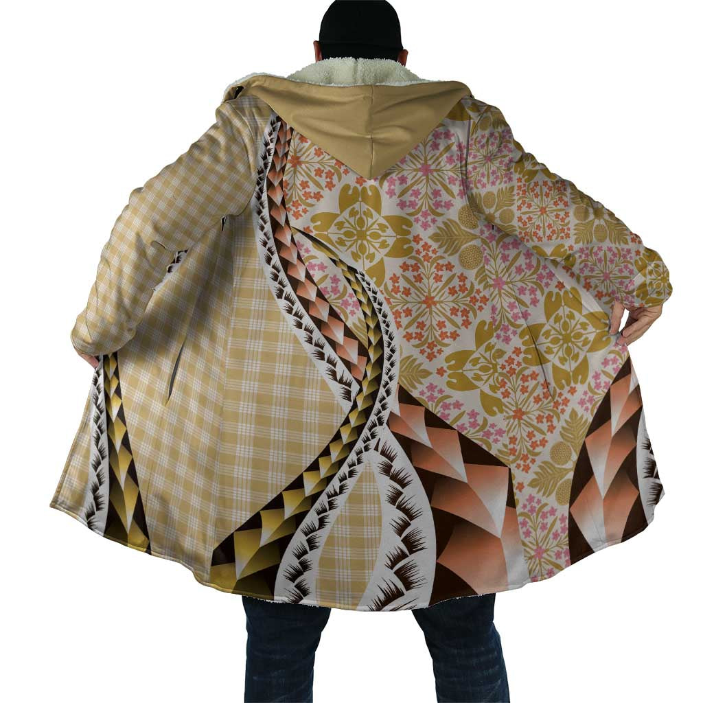 Aloha Vintage Palaka Floral Hawaiian Quilt Cloak Melemele Motif - Polynesian Pride