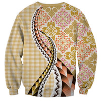 Aloha Vintage Palaka Floral Hawaiian Quilt Sweatshirt Melemele Motif - Polynesian Pride