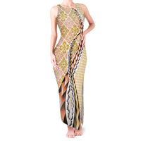 Aloha Vintage Palaka Floral Hawaiian Quilt Tank Maxi Dress Melemele Motif - Polynesian Pride