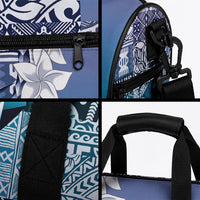 Aloha Vintage Plumeria Hawaiian Tapa Pattern Duffle Bag Blue Hawaiian Tapa Pattern LT9 - Polynesian Pride