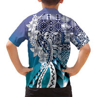 Aloha Vintage Plumeria Hawaiian Tapa Pattern Hawaiian Shirt Blue Hawaiian Tapa Pattern - Polynesian Pride