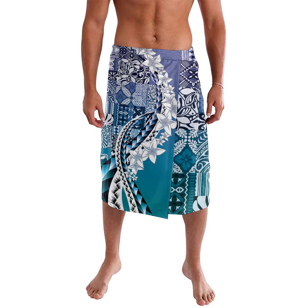 Aloha Vintage Plumeria Hawaiian Tapa Pattern Lavalava Blue Hawaiian Tapa Pattern - Polynesian Pride