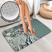 Aloha Vintage Plumeria Hawaiian Tapa Pattern Bathroom Set Dark Turquoise Hawaiian Tapa Pattern - Polynesian Pride