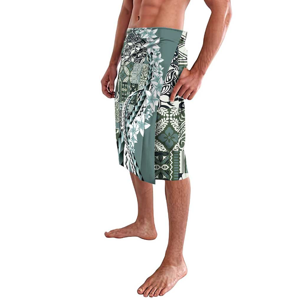 Aloha Vintage Plumeria Hawaiian Tapa Pattern Lavalava Dark Turquoise Hawaiian Tapa Pattern - Polynesian Pride