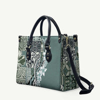 Aloha Vintage Plumeria Hawaiian Tapa Pattern Leather Bag Dark Turquoise Hawaiian Tapa Pattern LT9 Turquoise - Polynesian Pride