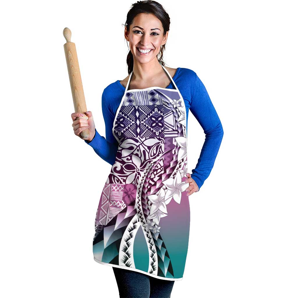 Aloha Vintage Plumeria Hawaiian Tapa Pattern Apron Gradient Hawaiian Tapa Pattern - Polynesian Pride