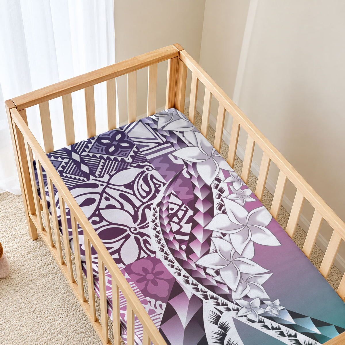 Aloha Vintage Plumeria Hawaiian Tapa Pattern Baby Bed Cover Gradient Hawaiian Tapa Pattern LT9 - Polynesian Pride