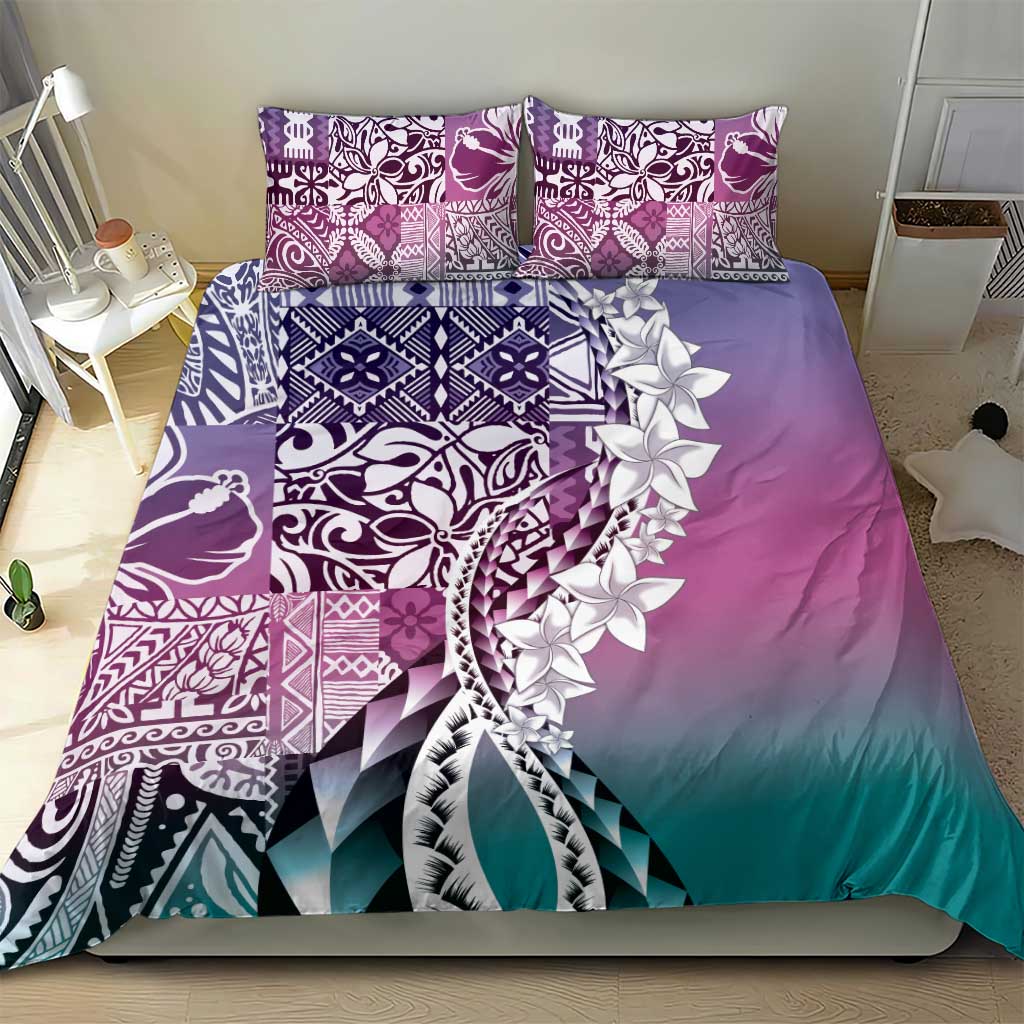 Aloha Vintage Plumeria Hawaiian Tapa Pattern Bedding Set Gradient Hawaiian Tapa Pattern - Polynesian Pride