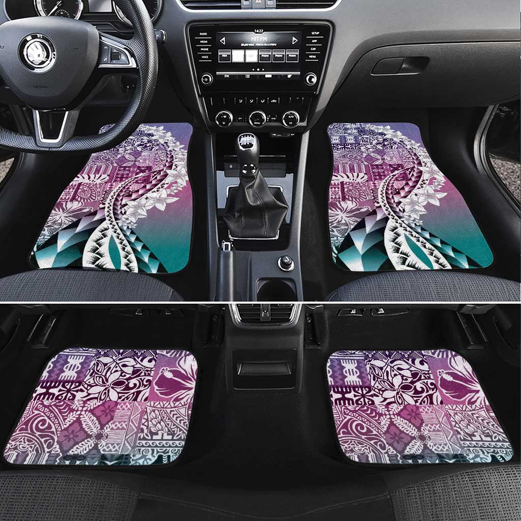 Aloha Vintage Plumeria Hawaiian Tapa Pattern Car Mats Gradient Hawaiian Tapa Pattern - Polynesian Pride