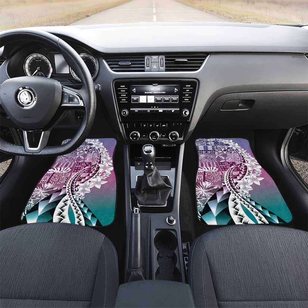 Aloha Vintage Plumeria Hawaiian Tapa Pattern Car Mats Gradient Hawaiian Tapa Pattern - Polynesian Pride