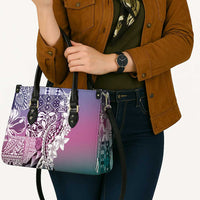 Aloha Vintage Plumeria Hawaiian Tapa Pattern Leather Bag Gradient Hawaiian Tapa Pattern - Polynesian Pride