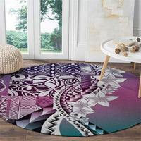 Aloha Vintage Plumeria Hawaiian Tapa Pattern Round Carpet Gradient Hawaiian Tapa Pattern - Polynesian Pride
