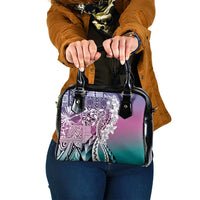 Aloha Vintage Plumeria Hawaiian Tapa Pattern Shoulder Handbag Gradient Hawaiian Tapa Pattern - Polynesian Pride