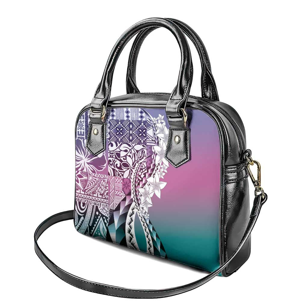 Aloha Vintage Plumeria Hawaiian Tapa Pattern Shoulder Handbag Gradient Hawaiian Tapa Pattern - Polynesian Pride