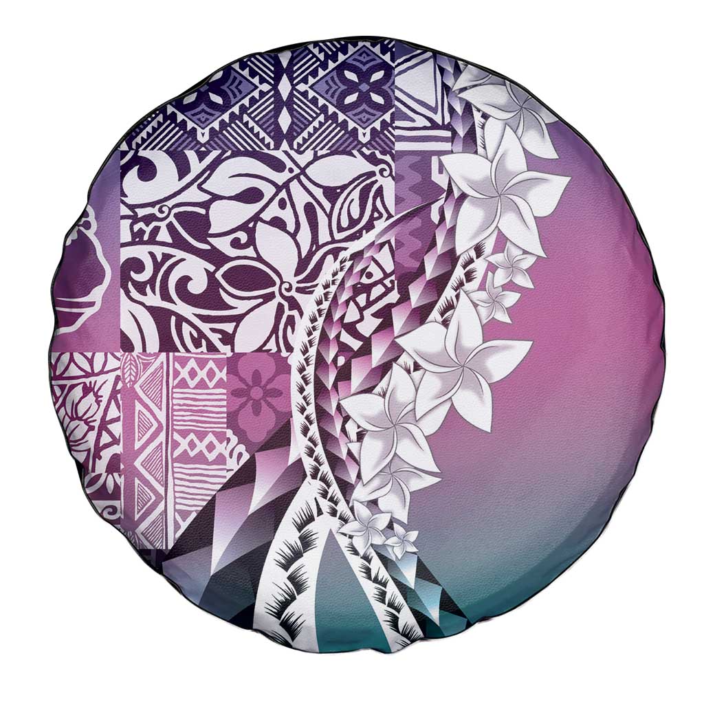 Aloha Vintage Plumeria Hawaiian Tapa Pattern Spare Tire Cover Gradient Hawaiian Tapa Pattern - Polynesian Pride