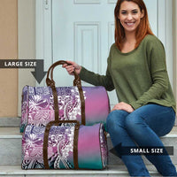 Aloha Vintage Plumeria Hawaiian Tapa Pattern Travel Bag Gradient Hawaiian Tapa Pattern - Polynesian Pride
