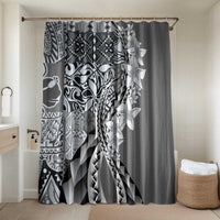 Aloha Vintage Plumeria Hawaiian Tapa Pattern Bathroom Set Gray Hawaiian Tapa Pattern - Polynesian Pride