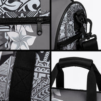 Aloha Vintage Plumeria Hawaiian Tapa Pattern Duffle Bag Gray Hawaiian Tapa Pattern LT9 - Polynesian Pride