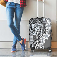 Aloha Vintage Plumeria Hawaiian Tapa Pattern Luggage Cover Gray Hawaiian Tapa Pattern LT9 - Polynesian Pride