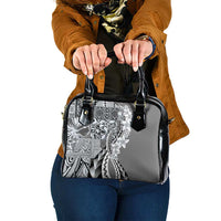 Aloha Vintage Plumeria Hawaiian Tapa Pattern Shoulder Handbag Gray Hawaiian Tapa Pattern - Polynesian Pride