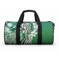 Aloha Vintage Plumeria Hawaiian Tapa Pattern Duffle Bag Green Hawaiian Tapa Pattern LT9 One size Green - Polynesian Pride