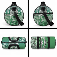 Aloha Vintage Plumeria Hawaiian Tapa Pattern Duffle Bag Green Hawaiian Tapa Pattern LT9 - Polynesian Pride