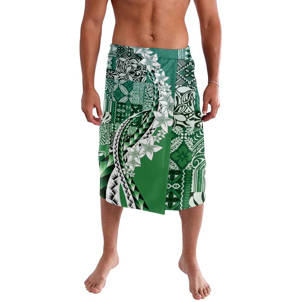 Aloha Vintage Plumeria Hawaiian Tapa Pattern Lavalava Green Hawaiian Tapa Pattern - Polynesian Pride