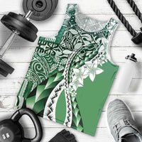 Aloha Vintage Plumeria Hawaiian Tapa Pattern Men Tank Top Green Hawaiian Tapa Pattern LT9 - Polynesian Pride