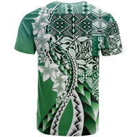Aloha Vintage Plumeria Hawaiian Tapa Pattern T Shirt Green Hawaiian Tapa Pattern LT9 - Polynesian Pride
