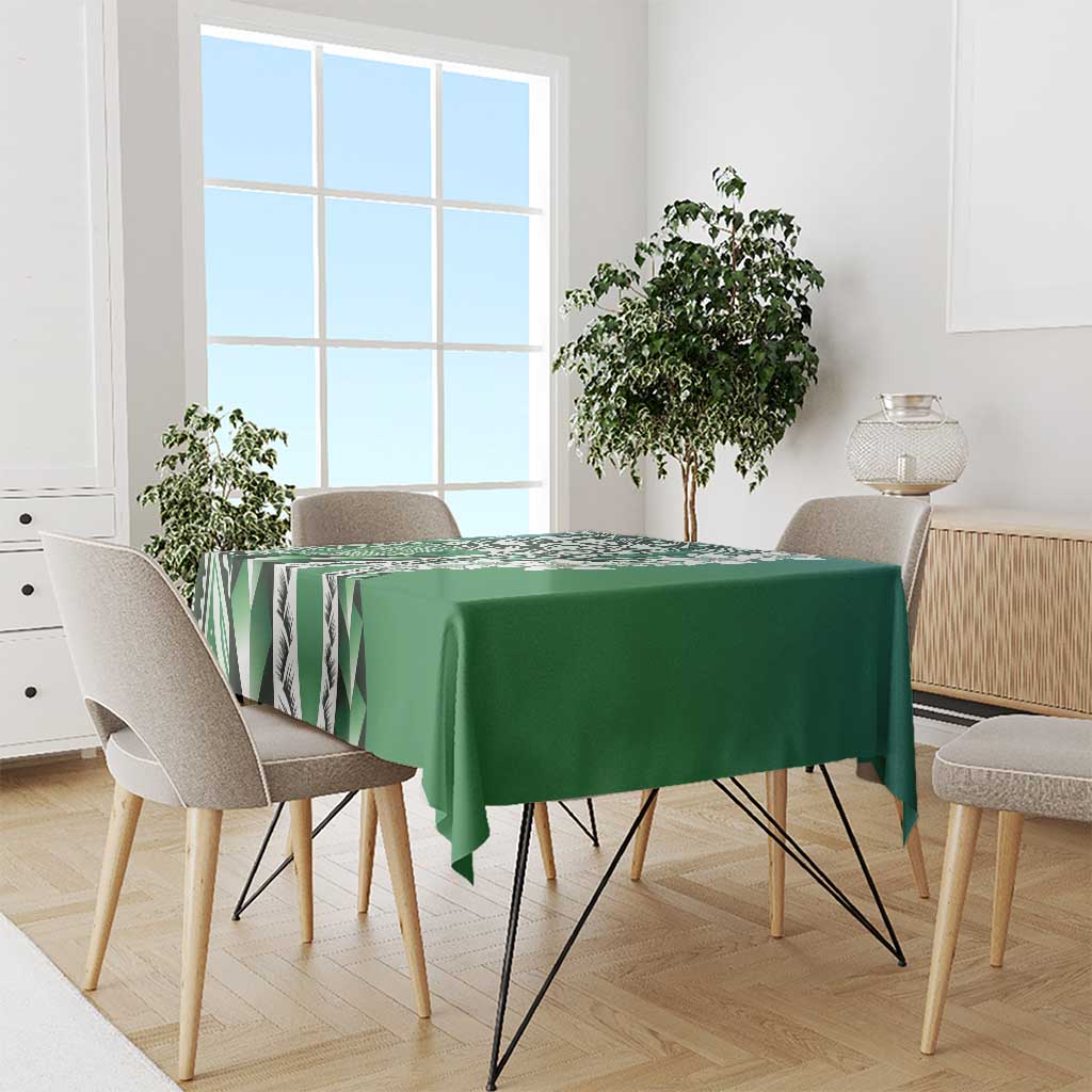 Aloha Vintage Plumeria Hawaiian Tapa Pattern Tablecloth Green Hawaiian Tapa Pattern - Polynesian Pride