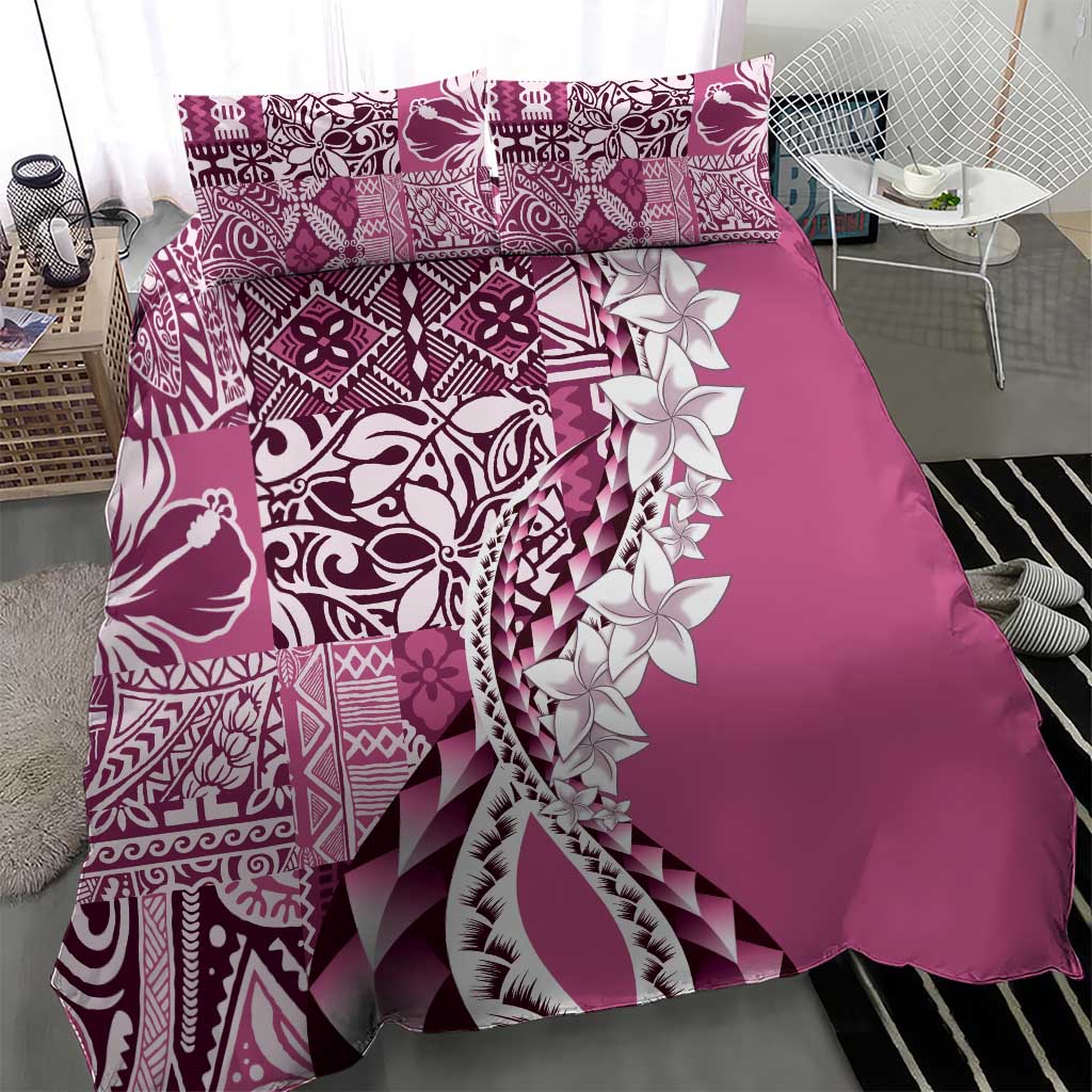 Aloha Vintage Plumeria Hawaiian Tapa Pattern Bedding Set Pink Hawaiian Tapa Pattern - Polynesian Pride