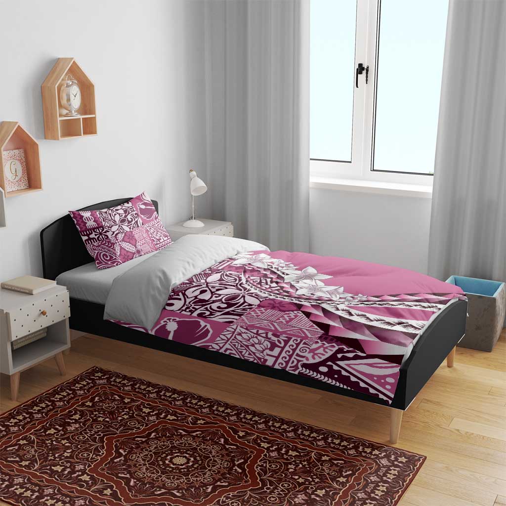 Aloha Vintage Plumeria Hawaiian Tapa Pattern Bedding Set Pink Hawaiian Tapa Pattern - Polynesian Pride