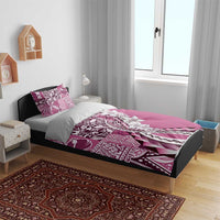 Aloha Vintage Plumeria Hawaiian Tapa Pattern Bedding Set Pink Hawaiian Tapa Pattern - Polynesian Pride