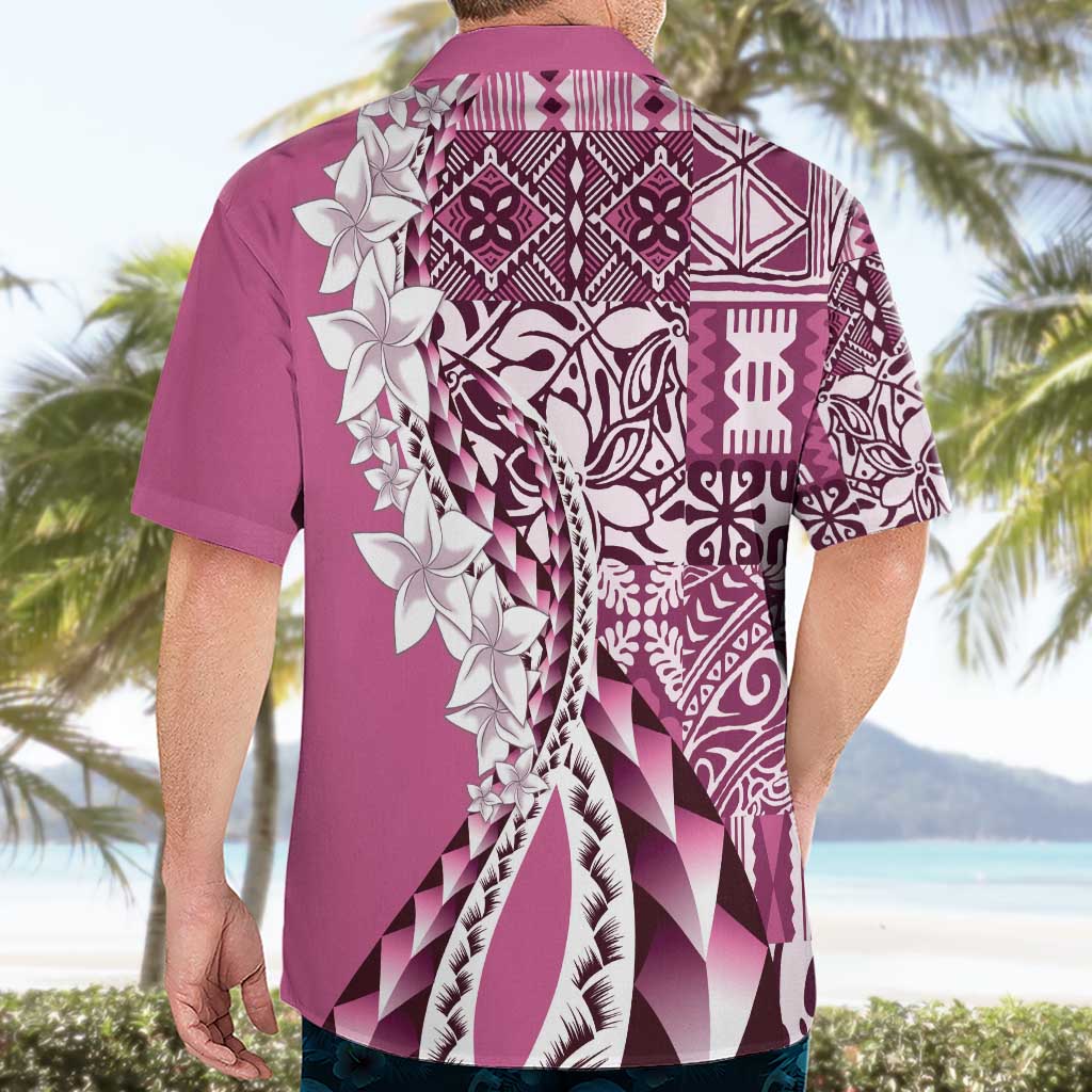 Aloha Vintage Plumeria Hawaiian Tapa Pattern Hawaiian Shirt Pink Hawaiian Tapa Pattern - Polynesian Pride