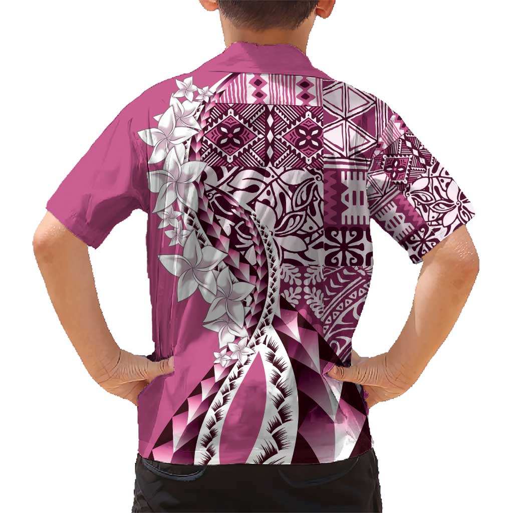 Aloha Vintage Plumeria Hawaiian Tapa Pattern Hawaiian Shirt Pink Hawaiian Tapa Pattern - Polynesian Pride