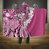 Aloha Vintage Plumeria Hawaiian Tapa Pattern Hooded Blanket Pink Hawaiian Tapa Pattern LT9 - Polynesian Pride