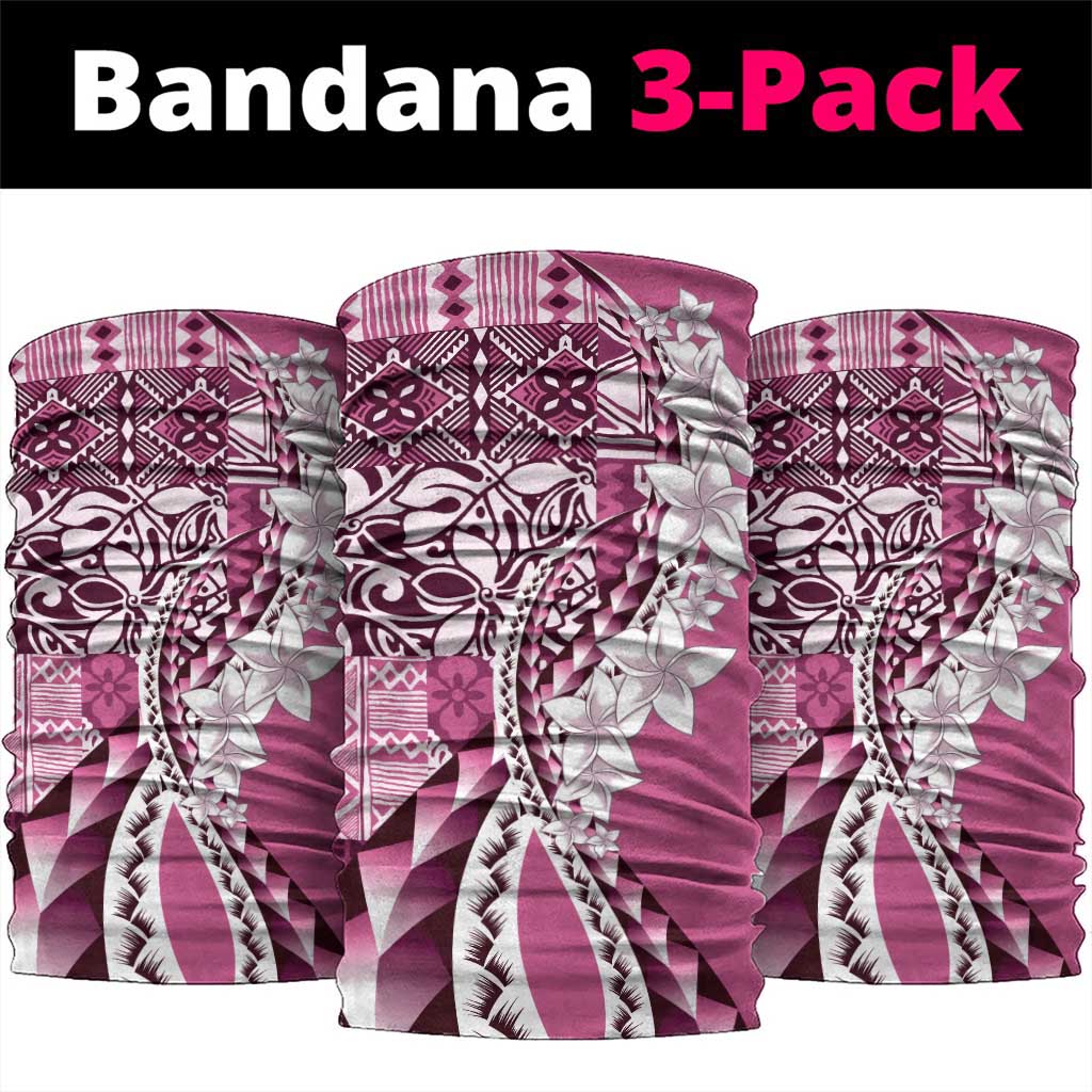 Aloha Vintage Plumeria Hawaiian Tapa Pattern Neck Gaiter Pink Hawaiian Tapa Pattern - Polynesian Pride