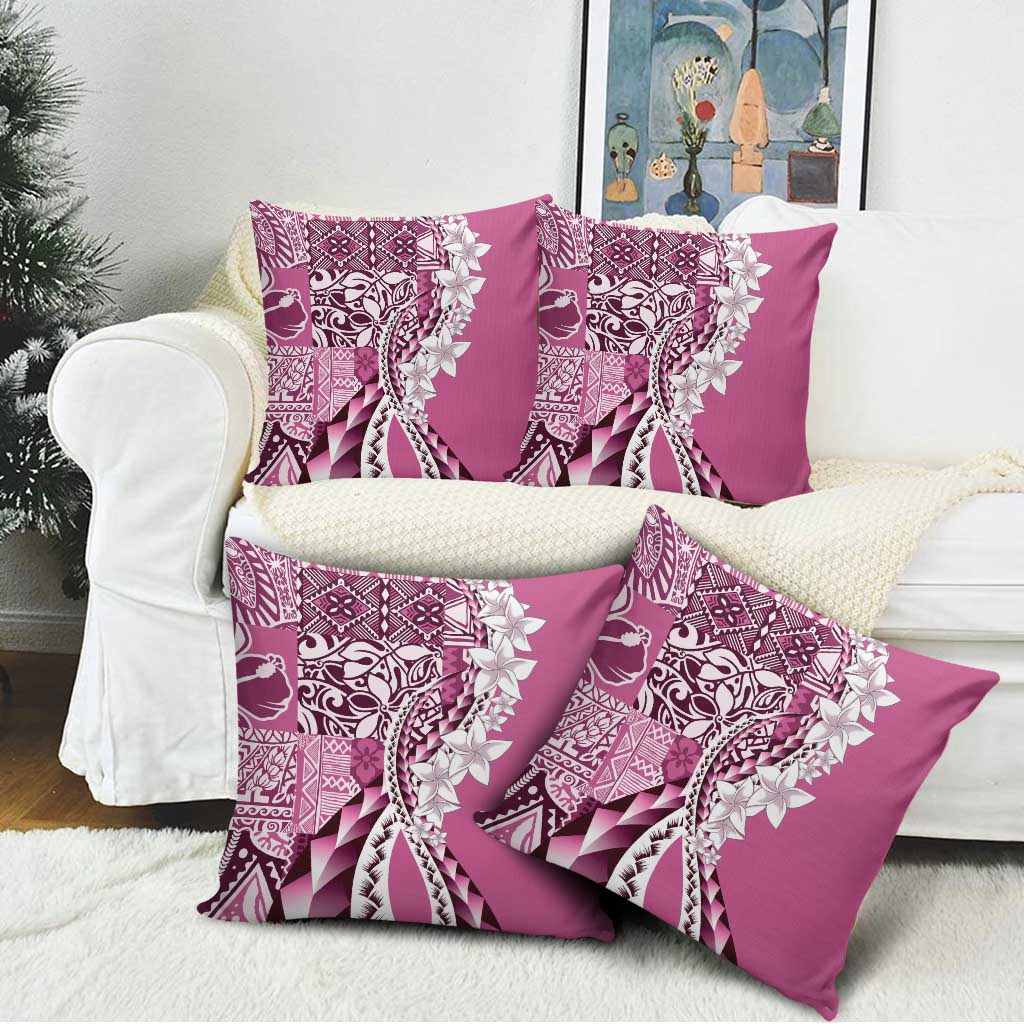 Aloha Vintage Plumeria Hawaiian Tapa Pattern Pillow Cover Pink Hawaiian Tapa Pattern LT9 - Polynesian Pride