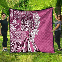 Aloha Vintage Plumeria Hawaiian Tapa Pattern Quilt Pink Hawaiian Tapa Pattern - Polynesian Pride