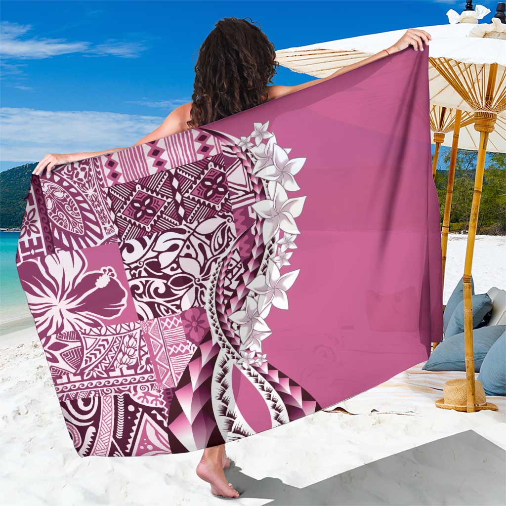 Aloha Vintage Plumeria Hawaiian Tapa Pattern Sarong Pink Hawaiian Tapa Pattern - Polynesian Pride