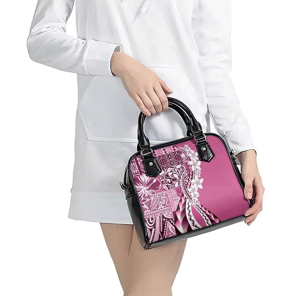 Aloha Vintage Plumeria Hawaiian Tapa Pattern Shoulder Handbag Pink Hawaiian Tapa Pattern - Polynesian Pride