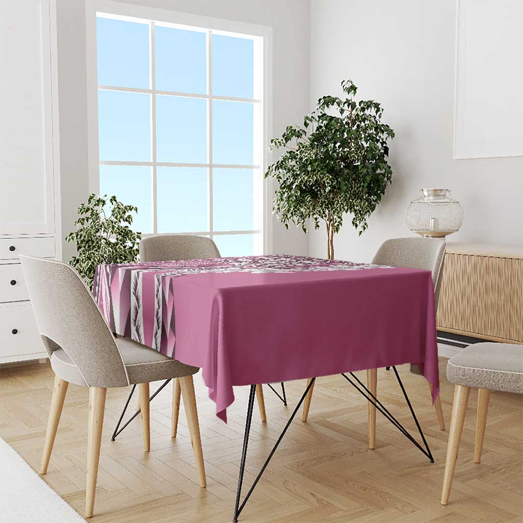 Aloha Vintage Plumeria Hawaiian Tapa Pattern Tablecloth Pink Hawaiian Tapa Pattern - Polynesian Pride