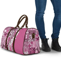 Aloha Vintage Plumeria Hawaiian Tapa Pattern Travel Bag Pink Hawaiian Tapa Pattern - Polynesian Pride