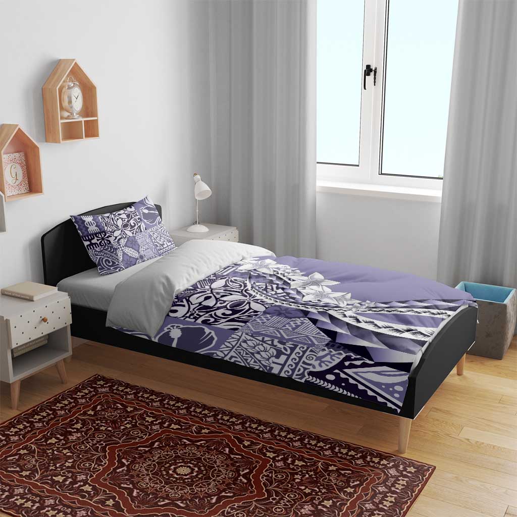 Aloha Vintage Plumeria Hawaiian Tapa Pattern Bedding Set Purple Hawaiian Tapa Pattern - Polynesian Pride